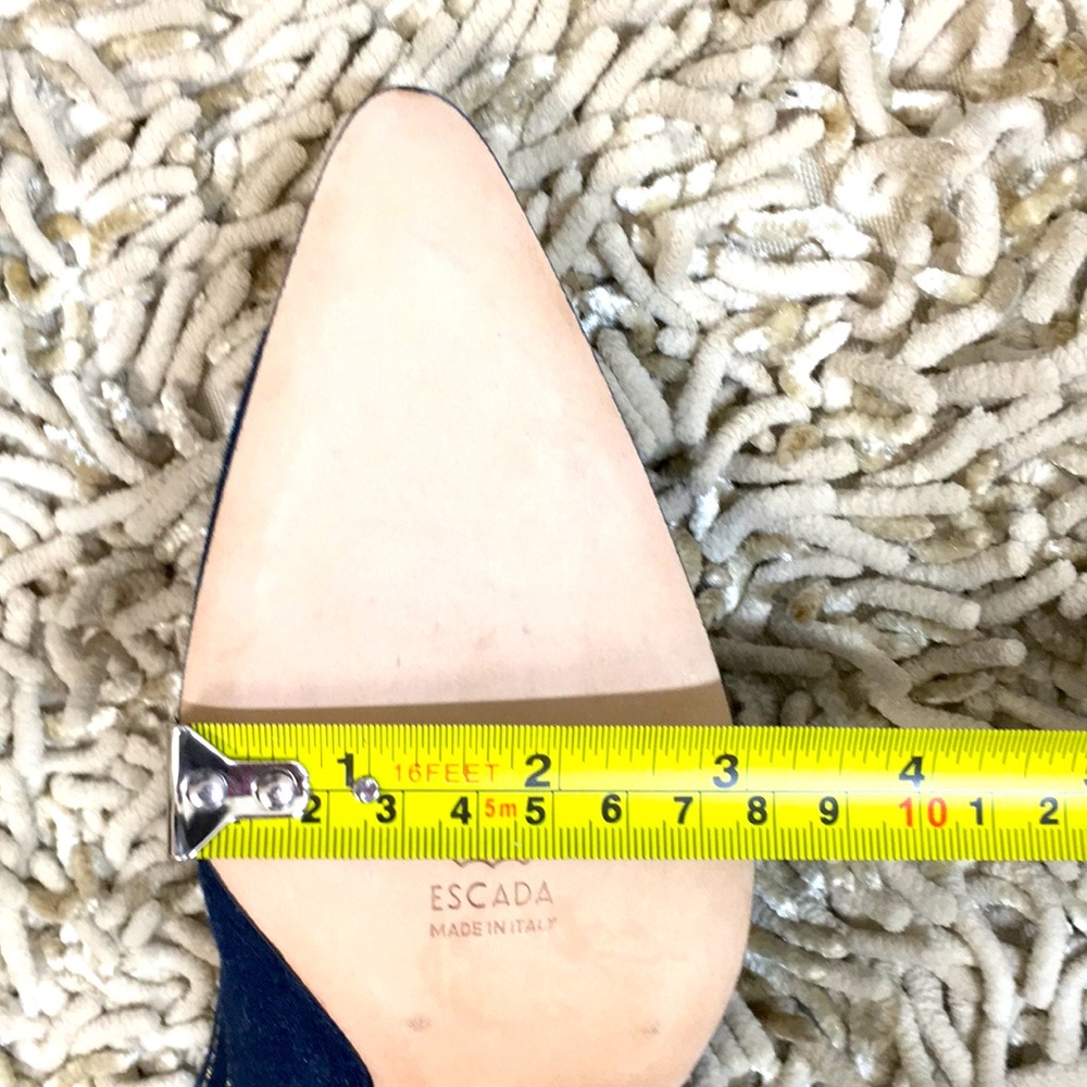 NWB ESCADA Denim Gold Heels Wowsa!!! - Picture 7 of 15